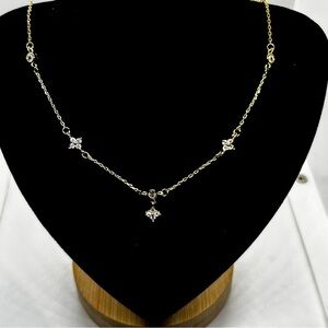 NWOT Delicate Stainless 18K Gold Plated with Zirconium 16” 2” extension